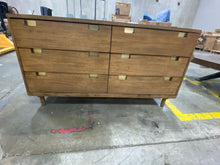 Load image into Gallery viewer, 60 Inch 6 Drawer Wooden Dresser with Cutout Pulls, Brown by Casagear Home 6678RR-OB
