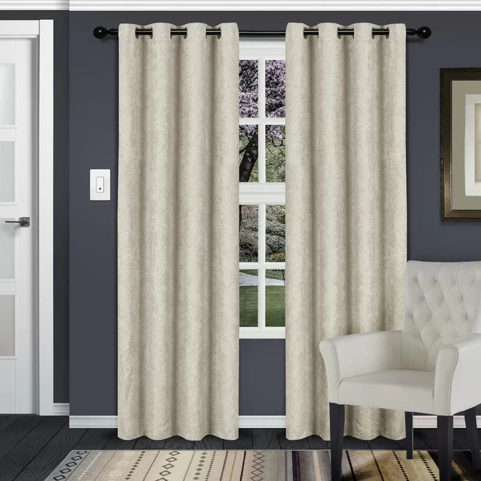 Vedder Geometric Room Darkening Thermal Grommet Curtain Panels, 52