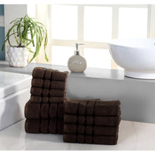Load image into Gallery viewer, Chocolate Veere 10 Piece 100% Cotton Towel Set
