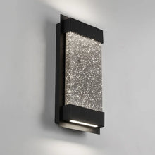Load image into Gallery viewer, Veleer Matte Black 11.8&#39;&#39; H Integrated LED Seeded Glass Outdoor Armed Sconce
