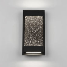 Load image into Gallery viewer, Veleer Matte Black 11.8&#39;&#39; H Integrated LED Seeded Glass Outdoor Armed Sconce

