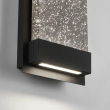 Load image into Gallery viewer, Veleer Matte Black 11.8&#39;&#39; H Integrated LED Seeded Glass Outdoor Armed Sconce

