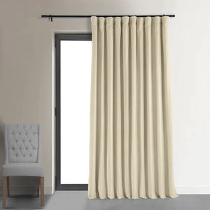 100" x 84" Velvet Solid Blackout Thermal Rod Pocket Single Curtain Panel