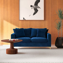 Load image into Gallery viewer, Vera Velvet 58&quot; Square Arm Loveseat Navy
