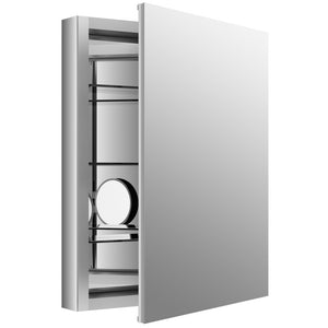 30" H x 20" W x 4.75" D Verdera Recessed or Surface Mount Frameless Medicine Cabinet with 3 Adjustable Shelves