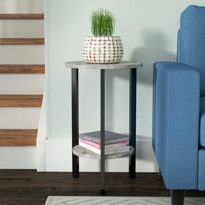 23.75" H x 15" L x 15" D Gray/Black Vereen Multi-Tiered Plant Stand (SB269)