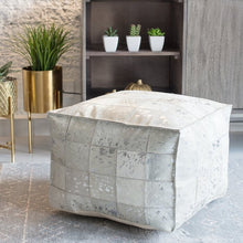 Load image into Gallery viewer, Vernita Foil Leather Pouf #9030

