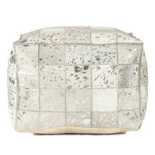 Load image into Gallery viewer, Vernita Foil Leather Pouf #9030
