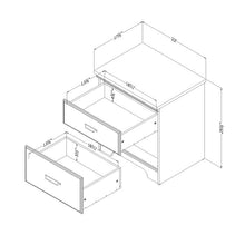 Load image into Gallery viewer, Versa 2 Drawer Weathered Oak Nightstand (SB1669)
