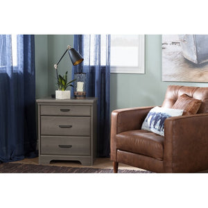 27.75'' H x 17.50'' D Gray Maple Versa 3 Drawer Nightstand