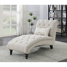 Load image into Gallery viewer, Versailles Tufted Armless Chaise Lounge Ivory
