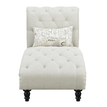 Load image into Gallery viewer, Versailles Tufted Armless Chaise Lounge Ivory

