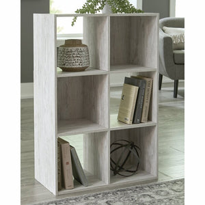 (6 Shelves) 35" H x 24" W x 12" D Whitewash Versia Cube Bookcase