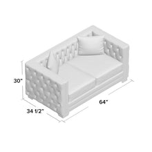 Load image into Gallery viewer, Veun 64&quot; Velvet Square Arm Loveseat
