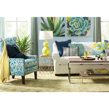 Load image into Gallery viewer, Blue/Beige Vicdan 12&quot; Lumbar Pillow Cover &amp; Insert Pillow 1132AH
