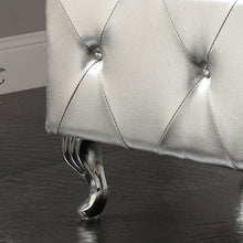 Load image into Gallery viewer, Silver Victoria Faux Leather Flip Top Storage Bench
