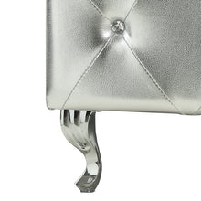 Load image into Gallery viewer, Silver Victoria Faux Leather Flip Top Storage Bench
