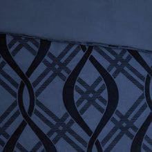 Load image into Gallery viewer, Victorine Navy Microfiber 3 Piece Duvet Cover Set EC1245
