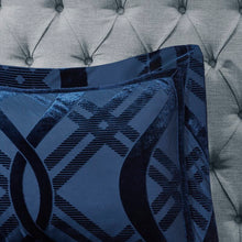 Load image into Gallery viewer, Victorine Navy Microfiber 3 Piece Duvet Cover Set EC1245
