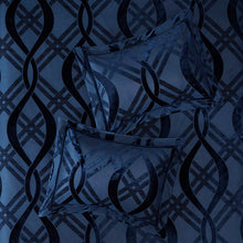 Load image into Gallery viewer, Victorine Navy Microfiber 3 Piece Duvet Cover Set EC1245

