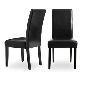 Monsoon Villa Faux Leather Parson Dining Chairs (Set of 2) - Dark Brown