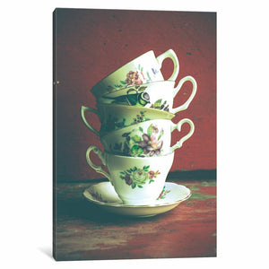 12" H x 8" W Vintage Tea Cups by Olivia Joy Stclaire - Gallery-Wrapped Canvas Giclée 2598AH