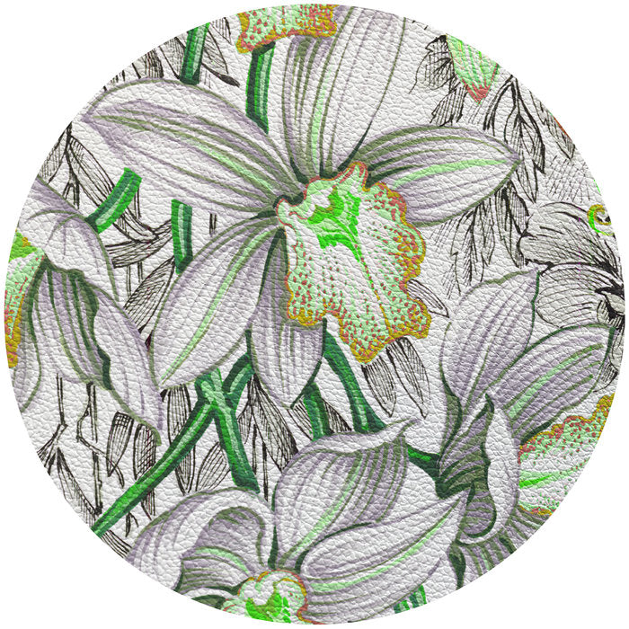 Vinyl Floral Round Placemat (Set of 4)