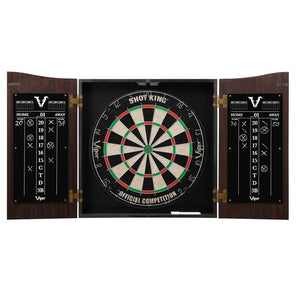 Viper Vault Shot King Sisal Bristle Dartboard and Cabinet Set #1833HW