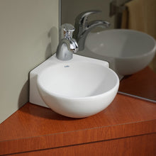 Load image into Gallery viewer, 1349-WH-1 Vitreous China 15&quot; Circular Corner Bathroom Sink 4539RR
