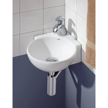 Load image into Gallery viewer, 1349-WH-1 Vitreous China 15&quot; Circular Corner Bathroom Sink 4539RR
