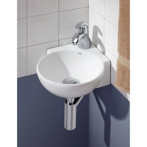 1349-WH-1 Vitreous China 15" Circular Corner Bathroom Sink 4539RR
