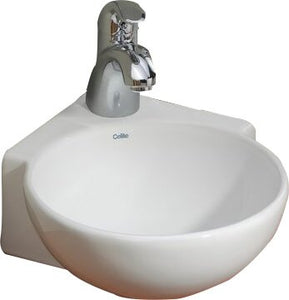 1349-WH-1 Vitreous China 15" Circular Corner Bathroom Sink 4539RR
