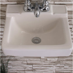 WH1412W Vitreous China Rectangular Wall Mount Bathroom Sink with Overflow