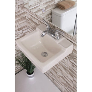 WH1412W Vitreous China Rectangular Wall Mount Bathroom Sink with Overflow