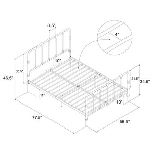 Full Black Viviana Farmhouse Metal Platform Bed (SB220)