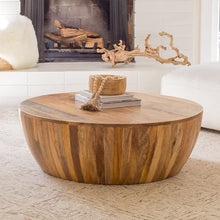 Load image into Gallery viewer, Vivienne Solid Wood Drum Coffee Table
