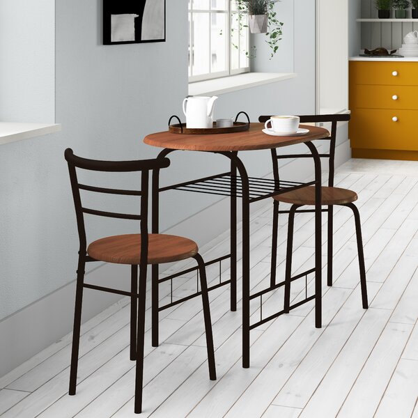 Volmer 3 Piece Breakfast Nook Dining Set Black/Espresso 3191RR