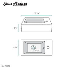 Load image into Gallery viewer, Voltaire Right Side Ceramic Rectangular Single Hole Faucet Bathroom Sink with Overflow
