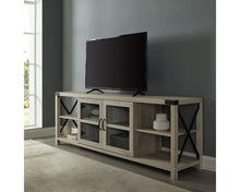 Load image into Gallery viewer, White Oak 70&quot; Farmhouse Metal X TV Stand *AS-IS* SB1741
