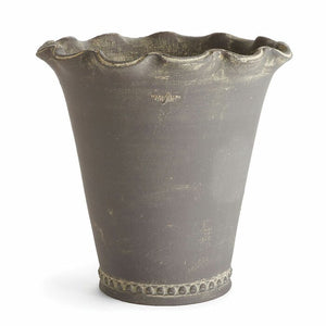 14" H x 14.25" W x 14.25" D Gray Wakefield Handmade Festonee Vase Pot Planter (SB134)