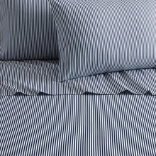 Load image into Gallery viewer, King Navy Walfried Striped Microfiber Sheet Set
