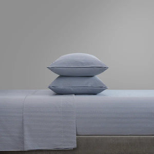 King Navy Walfried Striped Microfiber Sheet Set
