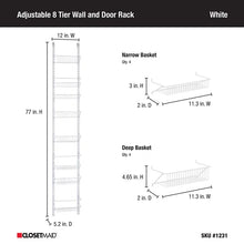 Load image into Gallery viewer, Wall Cabinet Door Organizer 77&quot; x 12&quot; x5.2&quot;
