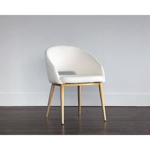 Walton Leather Guest Chair, Color Snow Finish: Brass #925HW