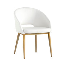 Load image into Gallery viewer, Walton Leather Guest Chair, Color Snow Finish: Brass #925HW
