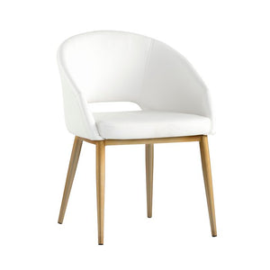 Walton Leather Guest Chair, Color Snow Finish: Brass #925HW
