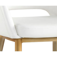 Load image into Gallery viewer, Walton Leather Guest Chair, Color Snow Finish: Brass #925HW
