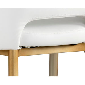 Walton Leather Guest Chair, Color Snow Finish: Brass #925HW