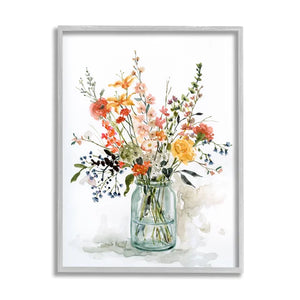 20" H x 16" W x 1.5" D Warm Summer Meadow Floral Bouquet Still Life by Carol Robinson - Painting