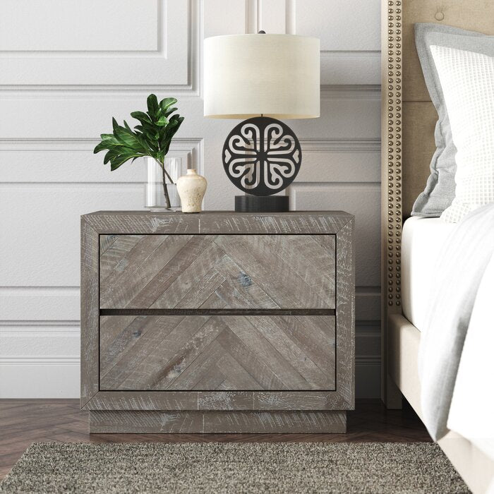 Warner 24'' Tall 2 - Drawer Nightstand in Rustic Latte